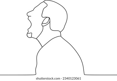 man screaming in one line drawing