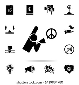 man screams peace icon. Universal set of human rights for website design and development, app development