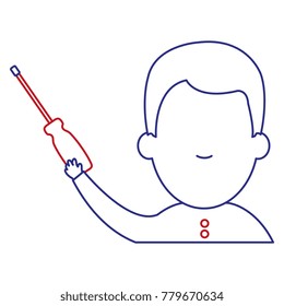 man with screwdriver tool isolated icon