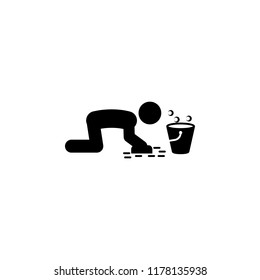 man scrubbing sponge icon. Element of man cleaning icon for mobile concept and web apps. Glyph man scrubbing sponge icon can be used for web and mobile