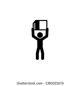 Man and SD card icon. Simple glyph, flat vector of technology with people icons for UI and UX, website or mobile application