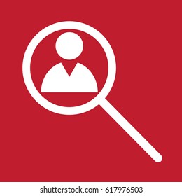 Man search icon on red background