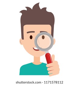 man with search magnifying glass