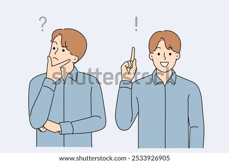 Man searches for answer to question and finds right solution after much thought and brainstorming. Dilemma haunts guy who wants to find out truth and make plan of action after receiving answer.