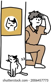 A man searching for a pet
