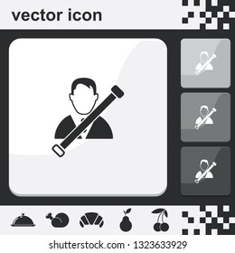 Man in seat belt flat set of buttons vector icon.