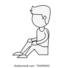 Man seated cartoon