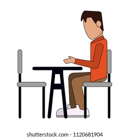 Man seated at dinning room