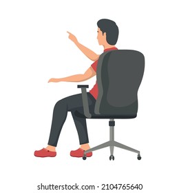 man seated in office chair