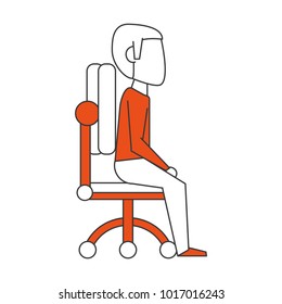 Man seated on office chair