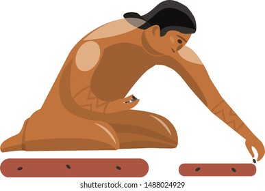 a man is seeding the land