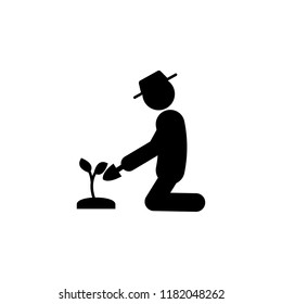 man seedling icon. Element of gardening icon for mobile concept and web apps. Glyph seedling can be used for web and mobile on white bakgorund