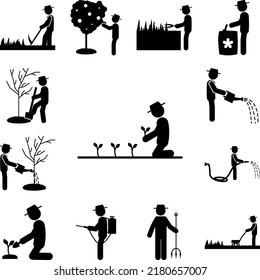 man seedlings icon in a collection with other items