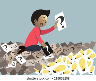 man seeking for idea