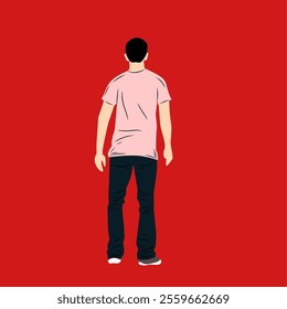 man seen from behind. departure