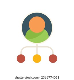 Man segment market icon flat vector. Target customer. Business share isolated