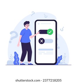 Man selects toggle in app
