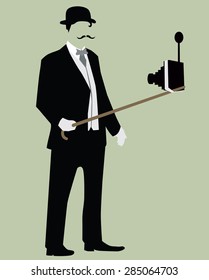 man and self stick