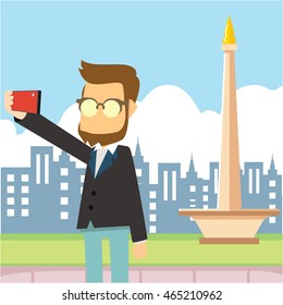 a man selfie tour monas