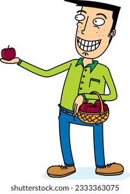 Man selling a basket of fruit