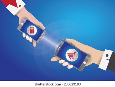 Man send gift to woman on mobile network.