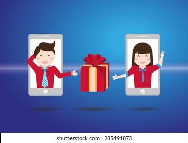 Man Send Gift To Woman On Mobile Network.