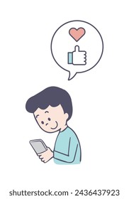 Un hombre envía un mensaje similar en su smartphone