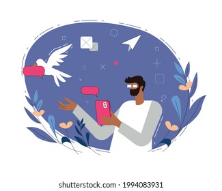 Vector de concepto de ilustración de envío de mensajes