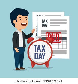 man with service tax report documents