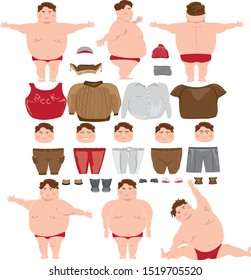 man, a set of clothes, shoes to creating a complete image, vector 