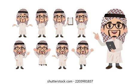 Man set different gestures. vecor