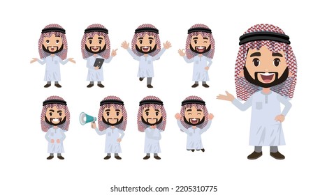 Man set different gestures. vecor