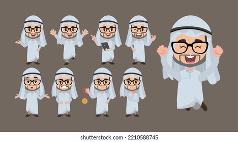 Man set different gestures. vecor