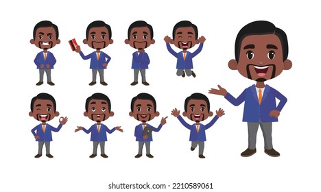 Man set different gestures. vecor