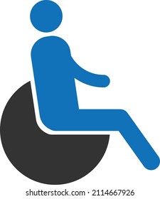 Man set on the sofa blue icon