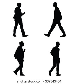 man set vector black silhouette illustration