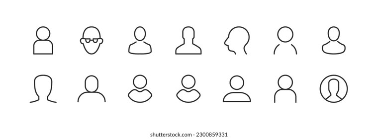 man set vector line icons. Thin line design elements. Collection of editable stroke icons