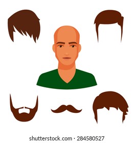 Man with sets of hair styles