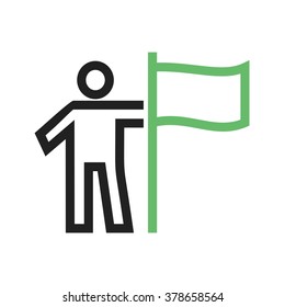 Man setting Flag