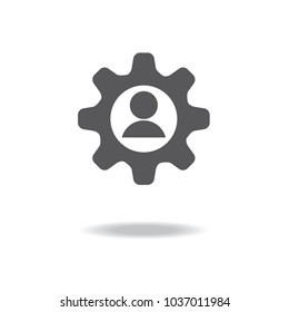 Man and setting icon on white background,vector illustration.