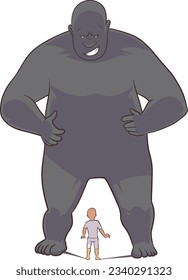 man shadow turn into Giant 
