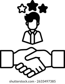 A man is shaking hands with another man, and the man is wearing a tie. Concept of a professional meeting or business deal