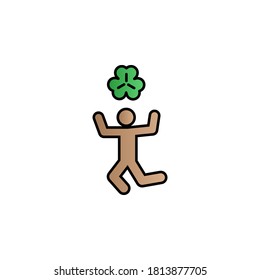 Man, shamrock color gradient vector icon