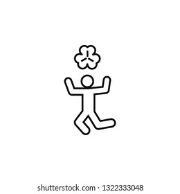 Man, shamrock icon. Simple thin line, outline vector of Saint Patrick's Day icons for UI and UX, website or mobile application