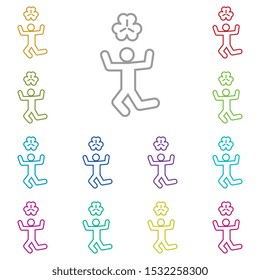 Man, shamrock multi color icon. Simple glyph, flat vector of saint patricks day icons for ui and ux, website or mobile application