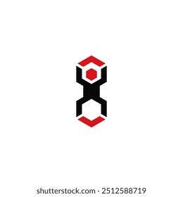 Homem na forma de um design de logotipo hexágono.