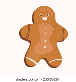 man shaped christmas gingerbread  vector illustration