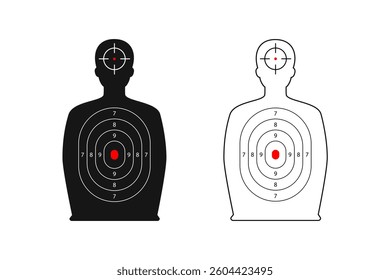 Man Shaped Shooting Target Stock Illustration for Rifle Range Practice and Training