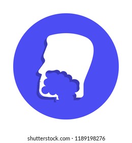 Man shave his face icon in badge style. One of Barber collection icon can be used for UI, UX