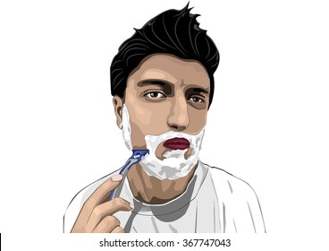 a man shaves art